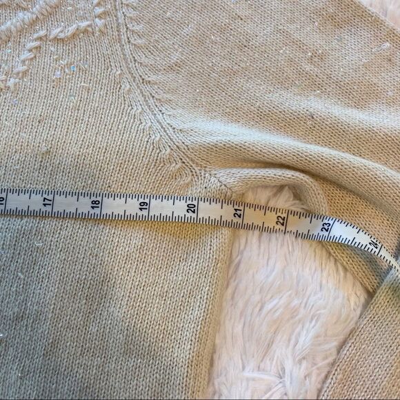 Field Manor Cream Cardigan With Beads And Sequins Size Medium - Picture 8 of 10